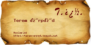 Terem Árpád névjegykártya