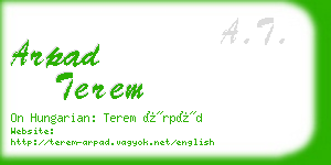 arpad terem business card